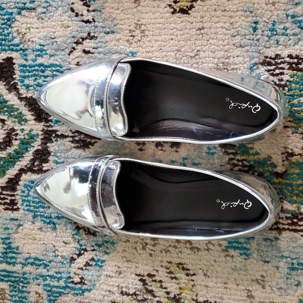 Silver Mirrored Loafers